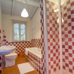 Lallina red bathroom